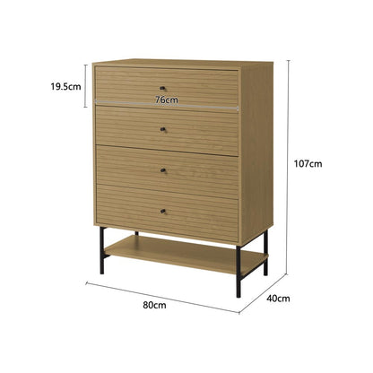 Versatile 4-Drawer Chest with Open Storage Shelf