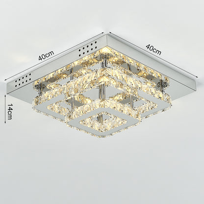 Modern LED Ceiling Light Crystal Chandelier Lamp 40CM Dimmable