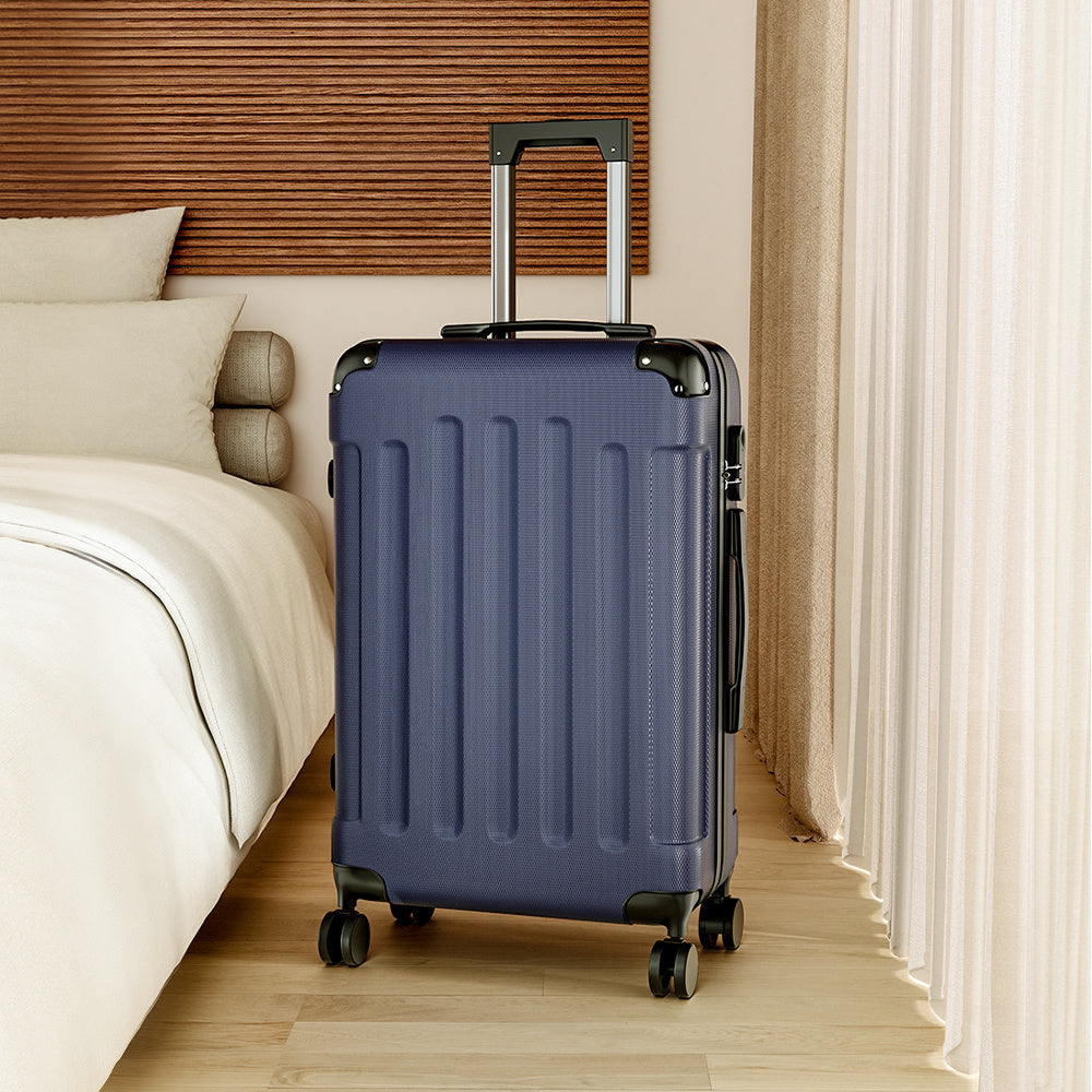 Blue 24 inch Hardside Travel Suitcase with Combination Lock