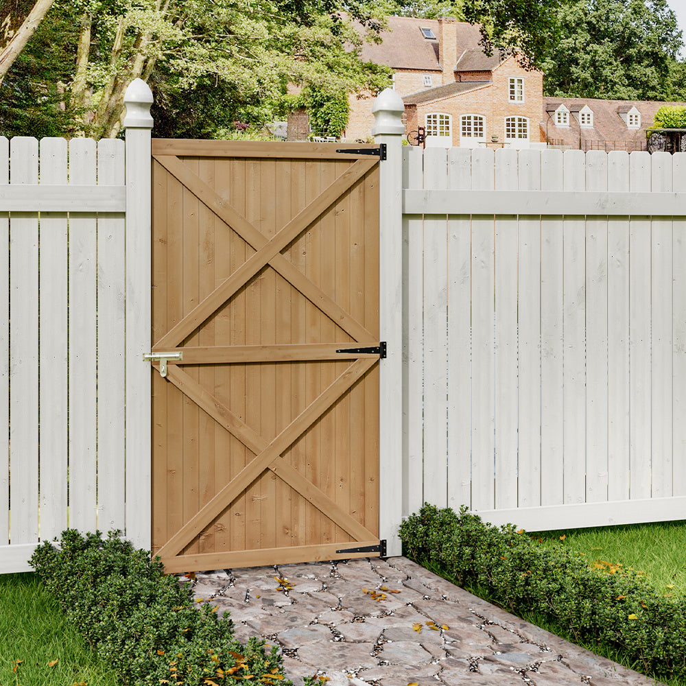 183cm Garden Flat Top Pine Wood Gate Kit