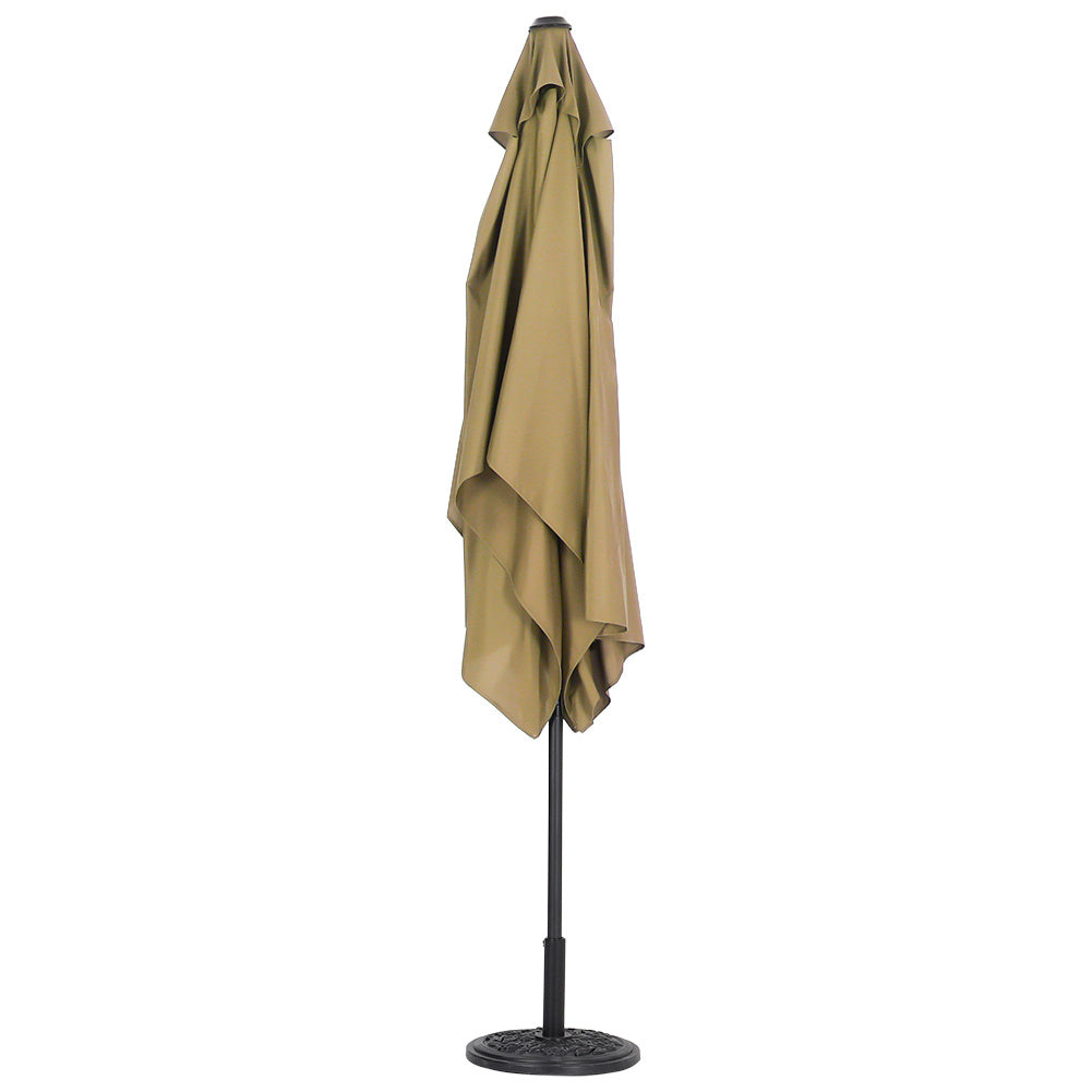 2x3M Rectangular Parasol Umbrella Patio Sun Shade Crank Tilt with Round Base, Taupe