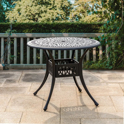 Outdoor Round Black Cast Aluminum Garden Bistro Table