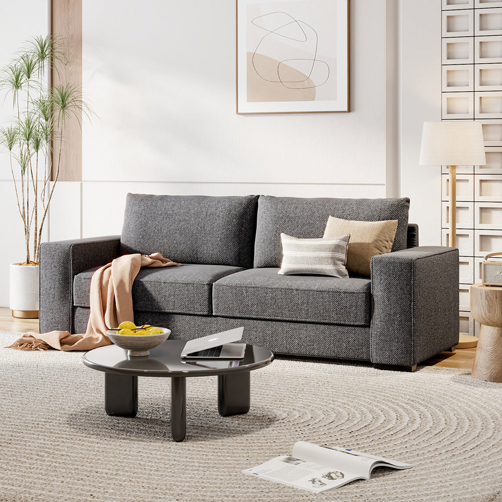 2.3m W Grey Modern Comfortable Living Room 3 Seater Sofa