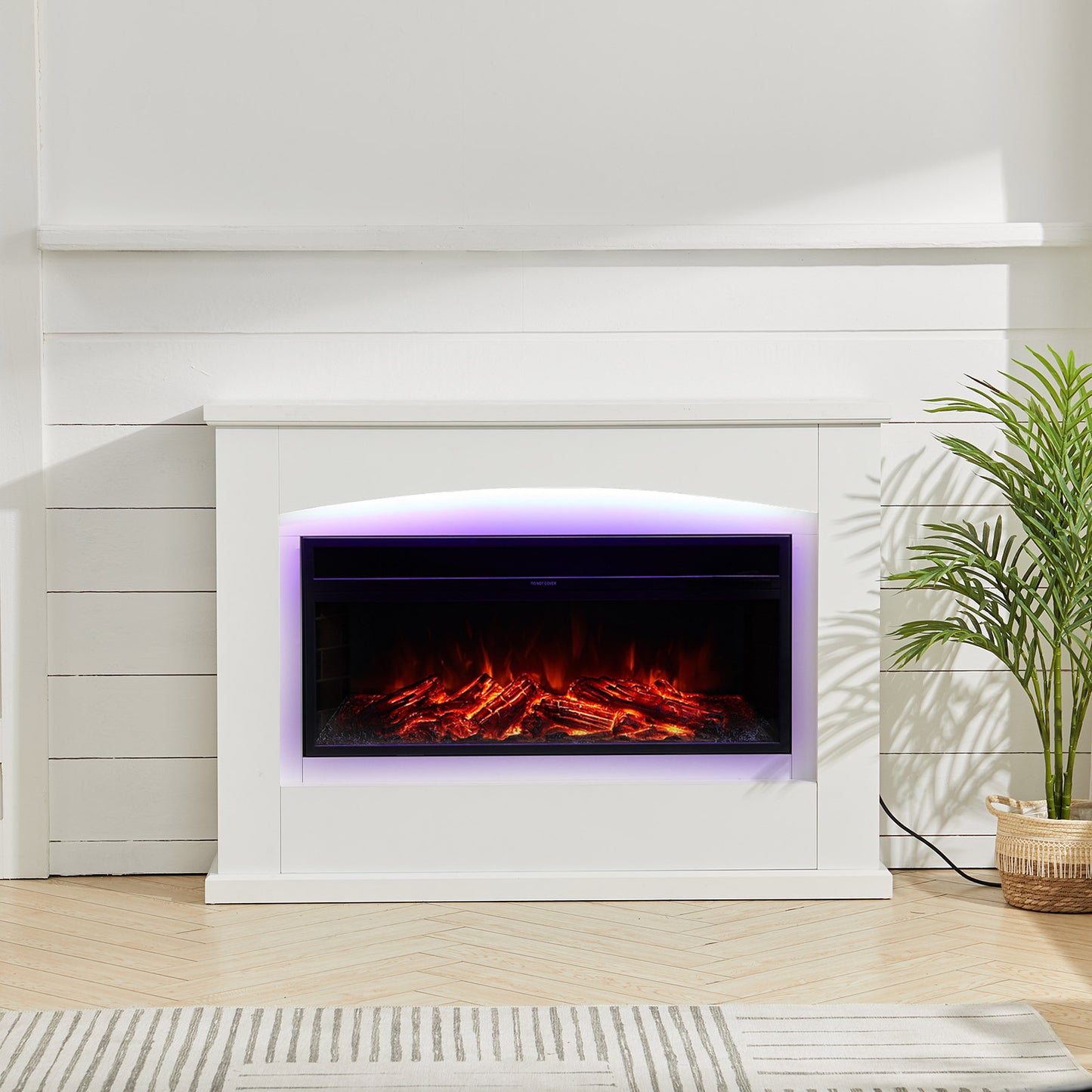 Electric Fireplace Insert Heater with LED Surround