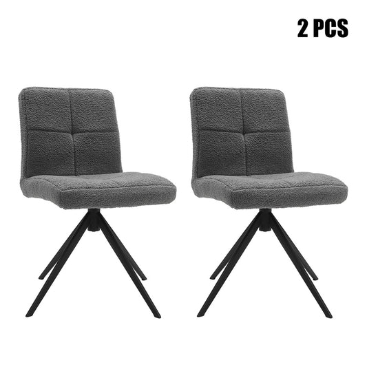 2Pcs Plush Breakfast Bar Stools,Grey