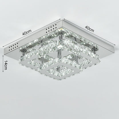 Modern LED Ceiling Light Crystal Chandelier Lamp 40CM Cool White