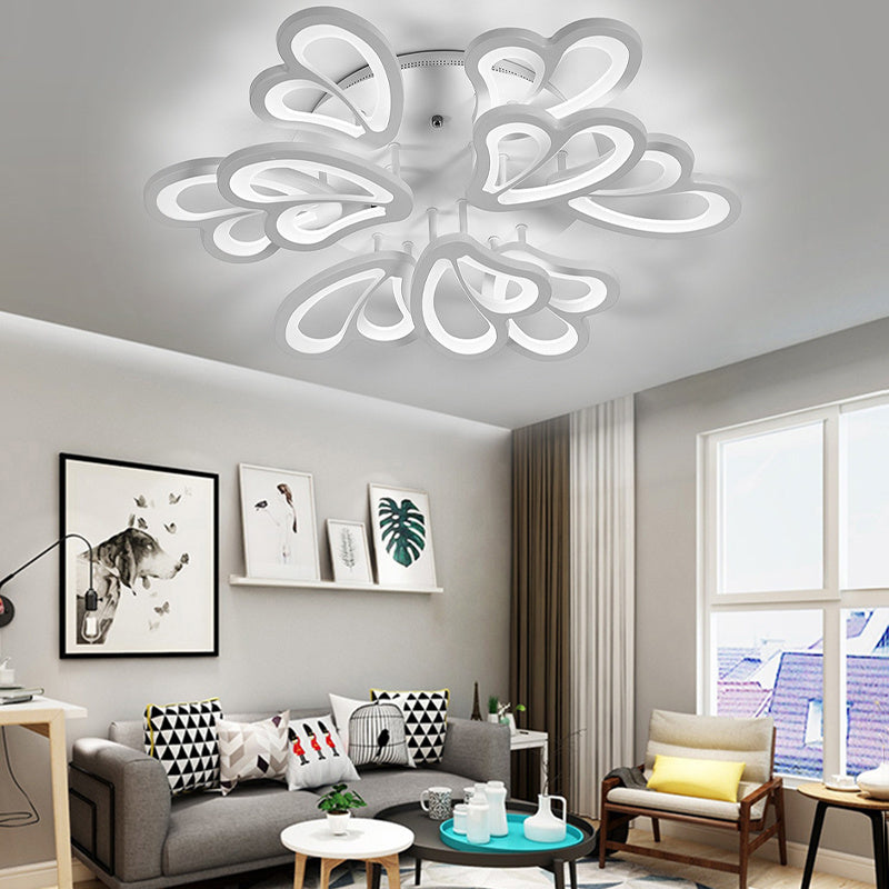 Modern Flower Shape LED Semi Flush Ceiling Light