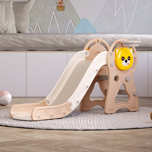 Toddler Slide with Basketball Hoop for Indoor Outdoor