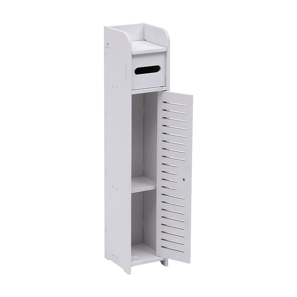 White 80cm H Freestanding Wooden Tall Bathroom Cabinet