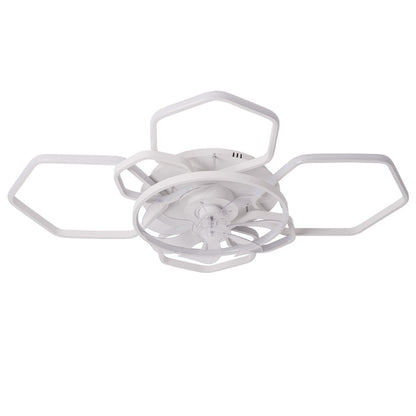 Geometrical Ceiling Mount LED Fan Light,White