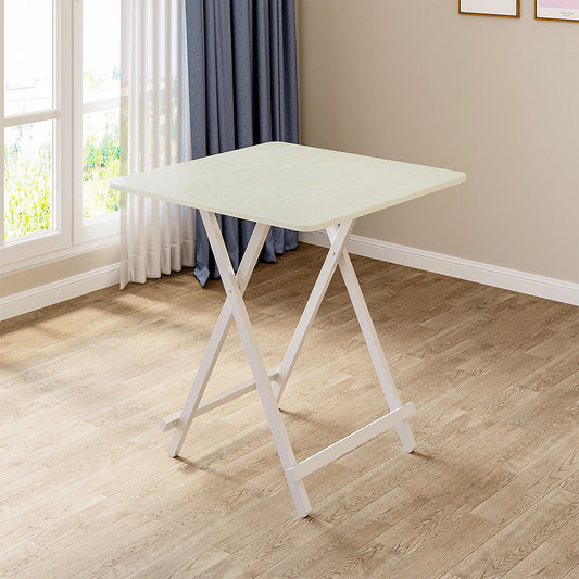 White 70x70cm Folding Wooden Dining Table