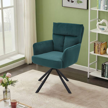 Modern Upholstered Swivel Armchair with Black Legs