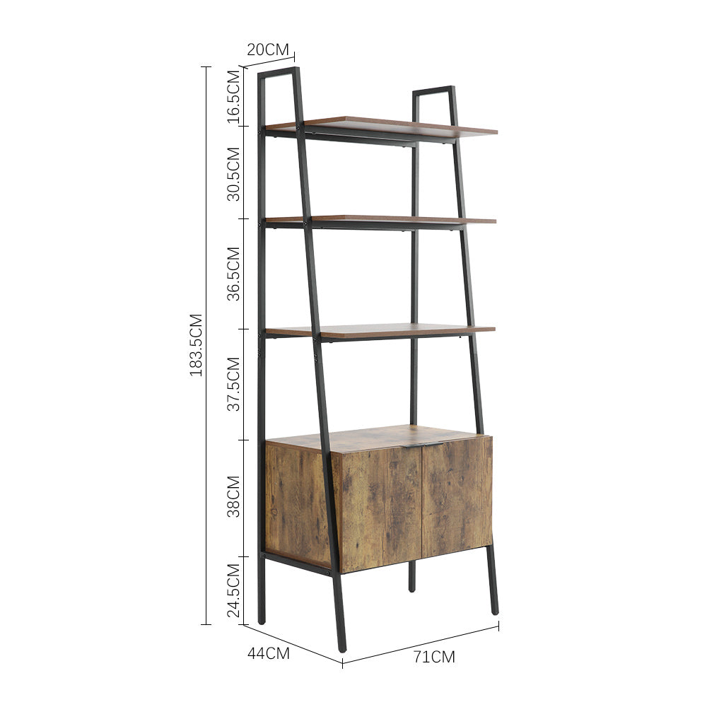 Brown Industrial Style Wooden Bookshelf