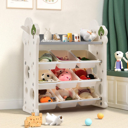 Toy Storage Organizer with 9 Bins and Shelf