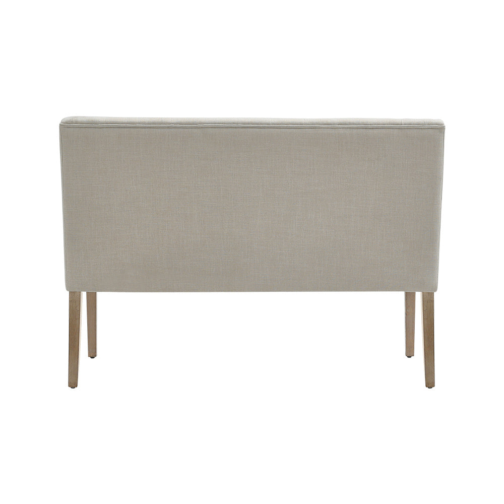 Beige Upholstered Tufted Sofa