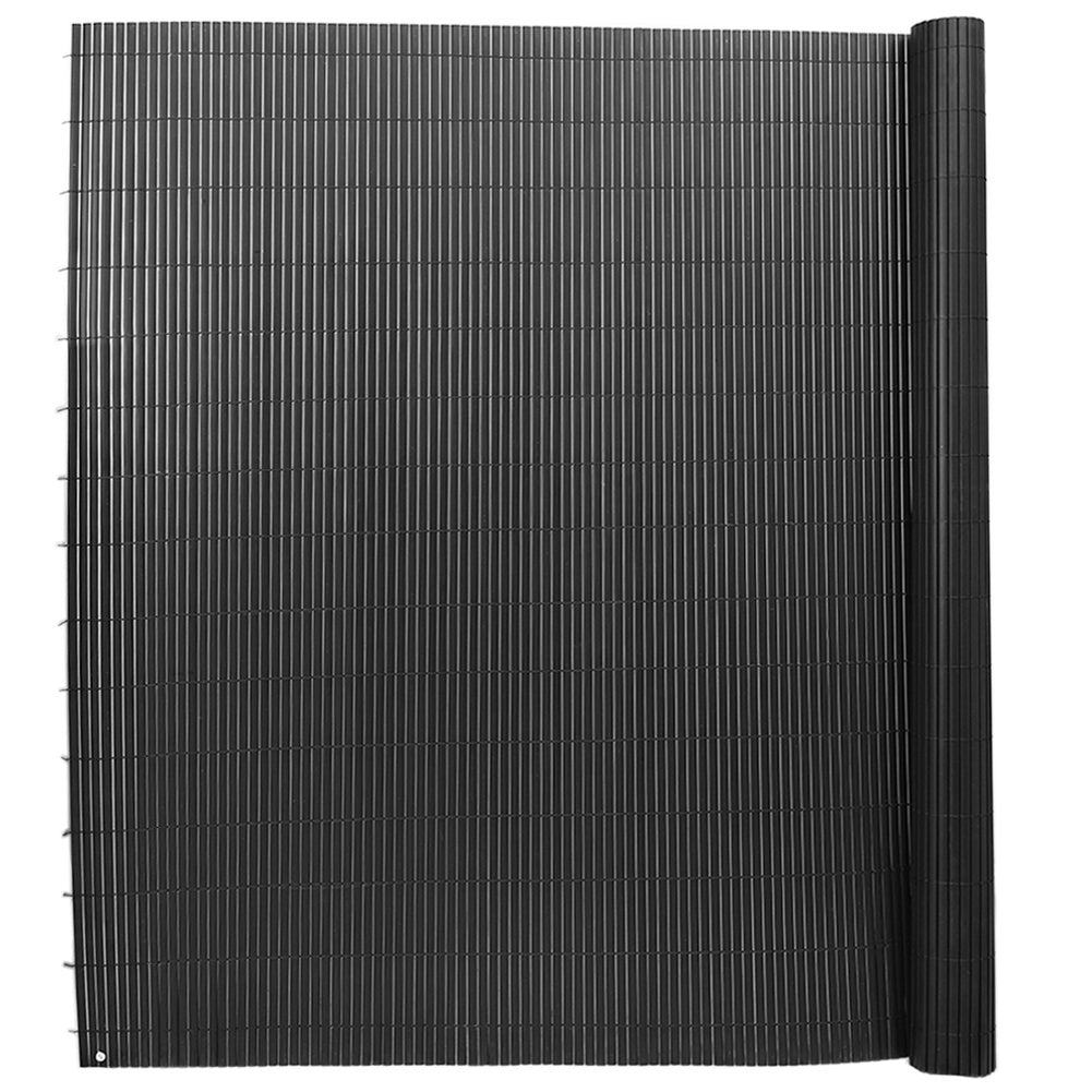 Dark Grey PVC Fence Screen Bamboo Mat Border Panel Garden Wall Privacy Protect 2x3M