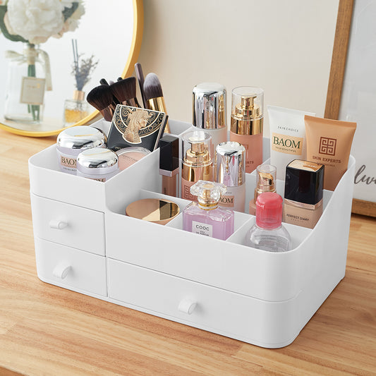 White Large Makeup Organizer Storage with Drawers