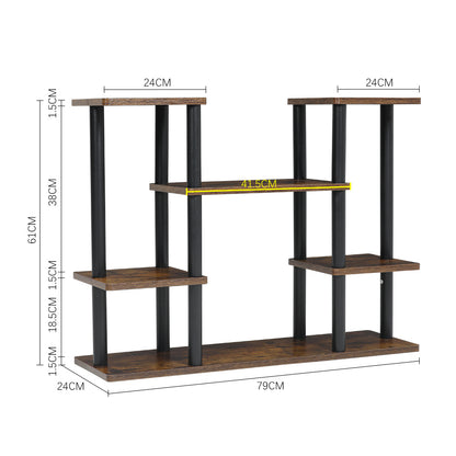 Brown Flower Display Shelf with Six Tiers for Plants