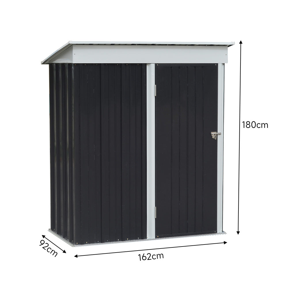 Charcoal Black 3x5ft Storage Shed with Shelves