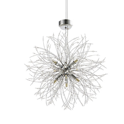 Chrome Beaded Fireworks Pendant Light