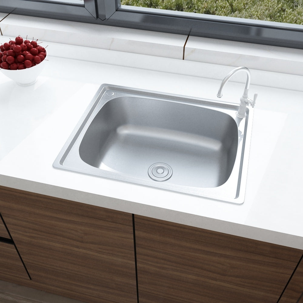 Modern Inset Stainless Steel Single Bowl Sink