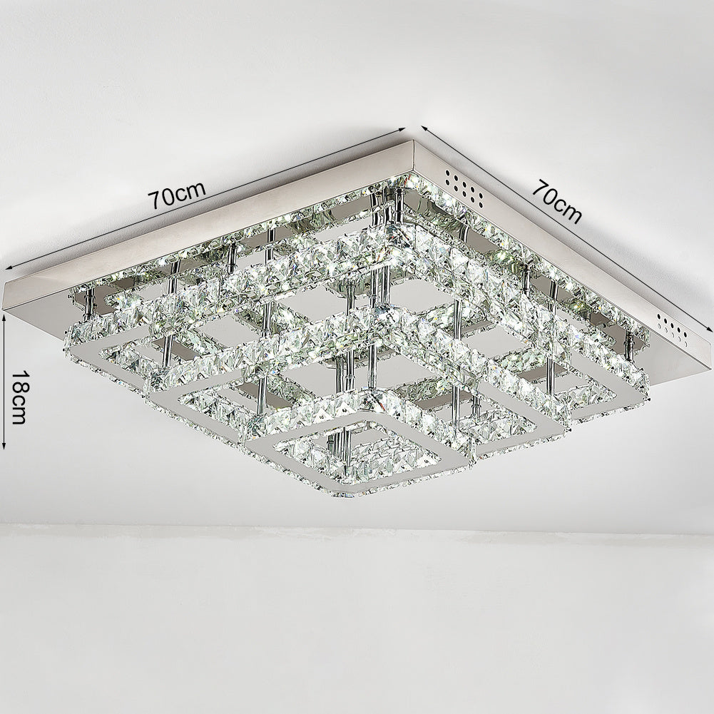 Modern LED Ceiling Light Crystal Chandelier Lamp 70CM Cool White