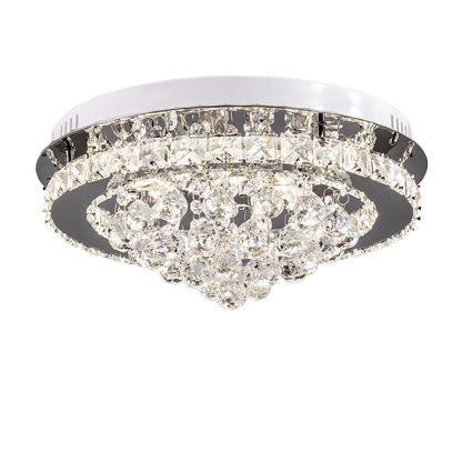 Modern Round LED Ceiling Light Crystal Chandelier Lamp, 40CM Dimmable