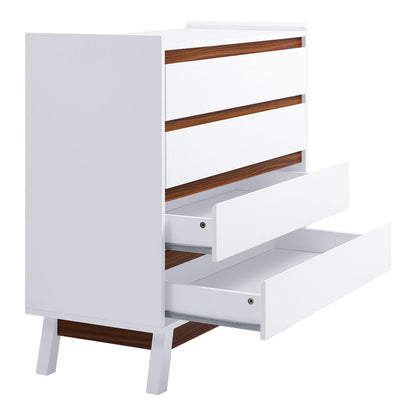 White 4 Tier Bedroom Chest Storage Cabinet,80cm