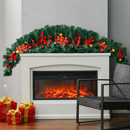 180CM Christmas Cow Horns Shape Rattan Christmas Wreath with LED light Style A