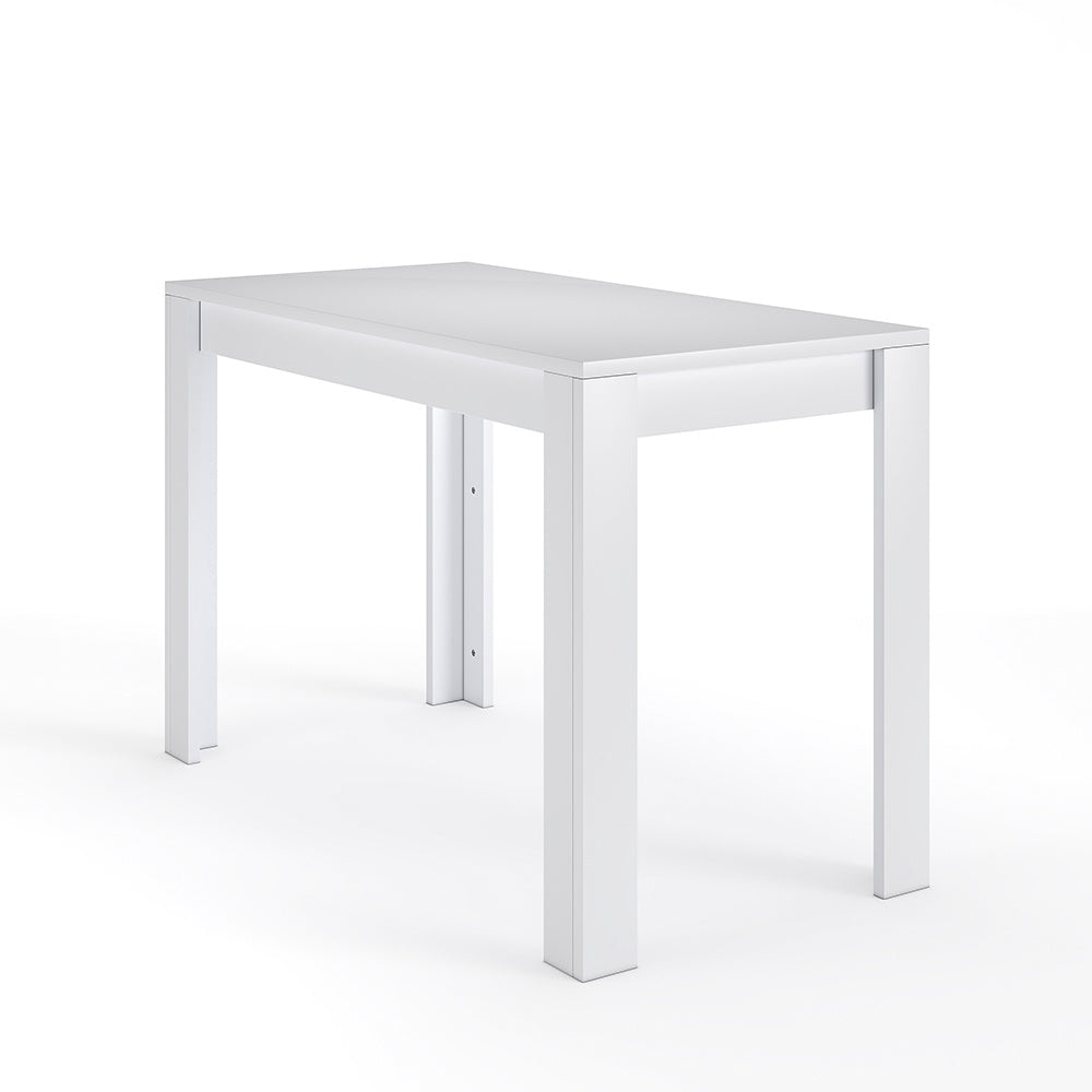 White Set of 3 Modern Dining Room Table and Benches