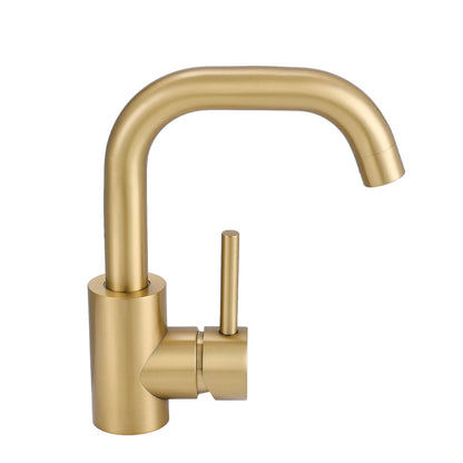 Gold 21cm Arc Single Handle Faucet with Swivel Spout