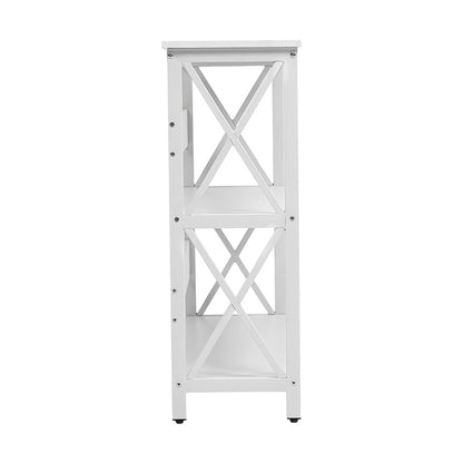 White Open Storage Wooden Bookcase