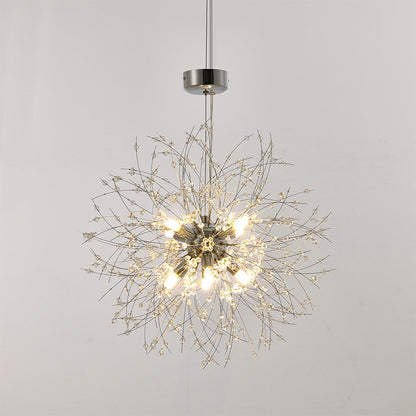 Chrome Beaded Fireworks Pendant Light