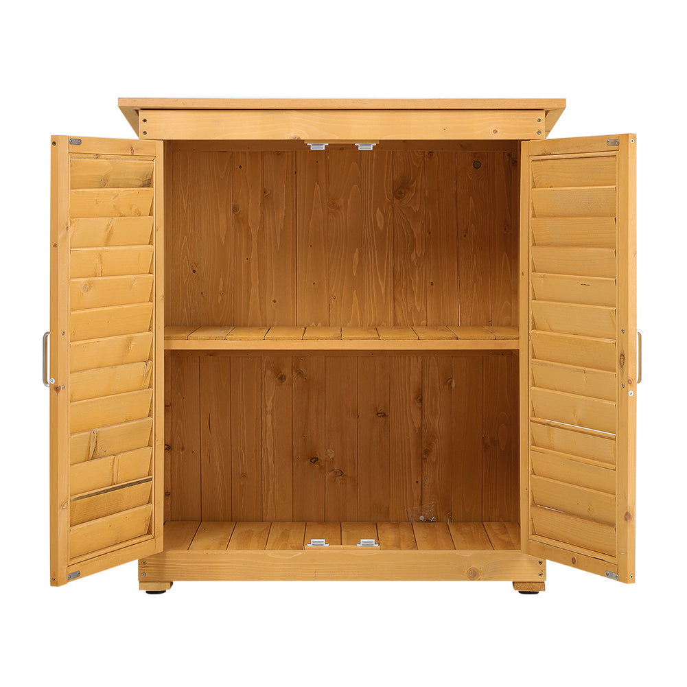 Outdoor Solid Wood Storage Cabinet Garden Tool Shed