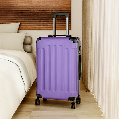 Purple 24 inch Hardside Travel Suitcase with Combination Lock