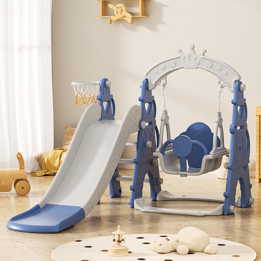 Blue Toddler Kids 3 in 1 Plastic Climber and Swing Set