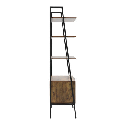 Brown Industrial Style Wooden Bookshelf