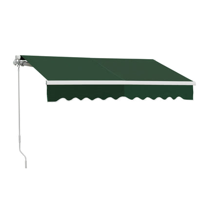 Outdoor Retractable DIY Manual Patio Awning Canopy Garden Shade Shelter, Green 250x200CM