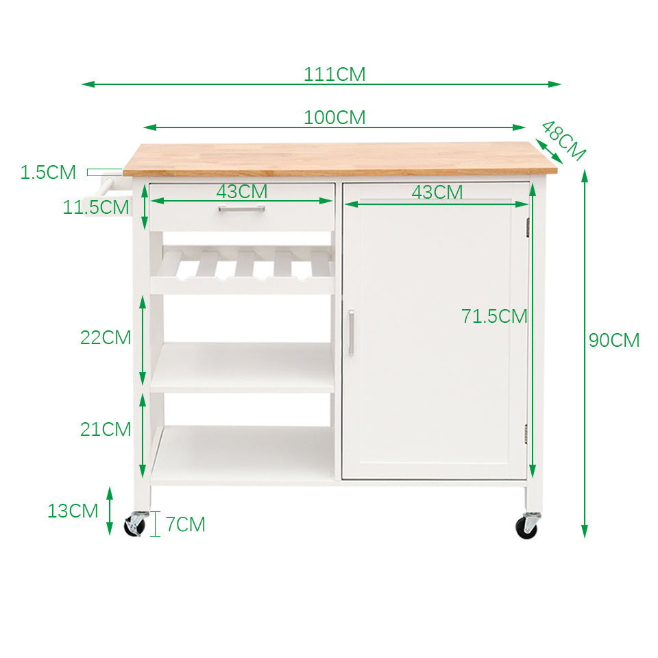 Kitchen Storage Trolley Cupboard Shelf Cabinet