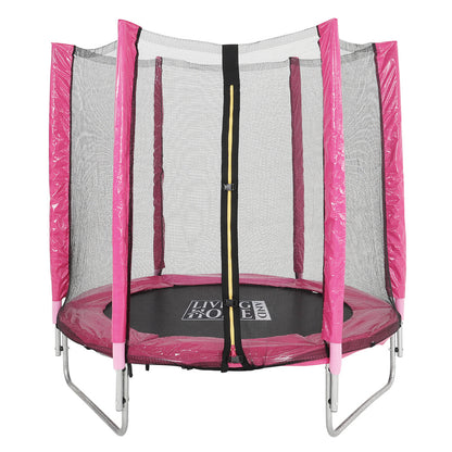 5ft Kids Trampoline with Enclosure Safety Net for Outdoor Playground Pink