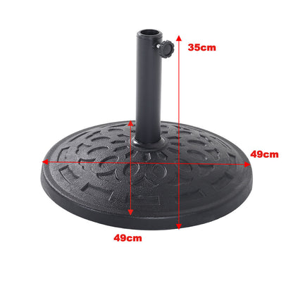 Black 14KG Resin Umbrella Base Heavy Duty Outdoor Parasol Stand