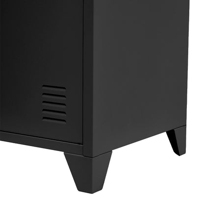 FreeStanding Metal Filing Cabinet Unit with 1 Door and 2 Tier Cabinet, Black