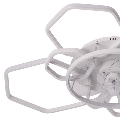 Geometrical Ceiling Mount LED Fan Light,White