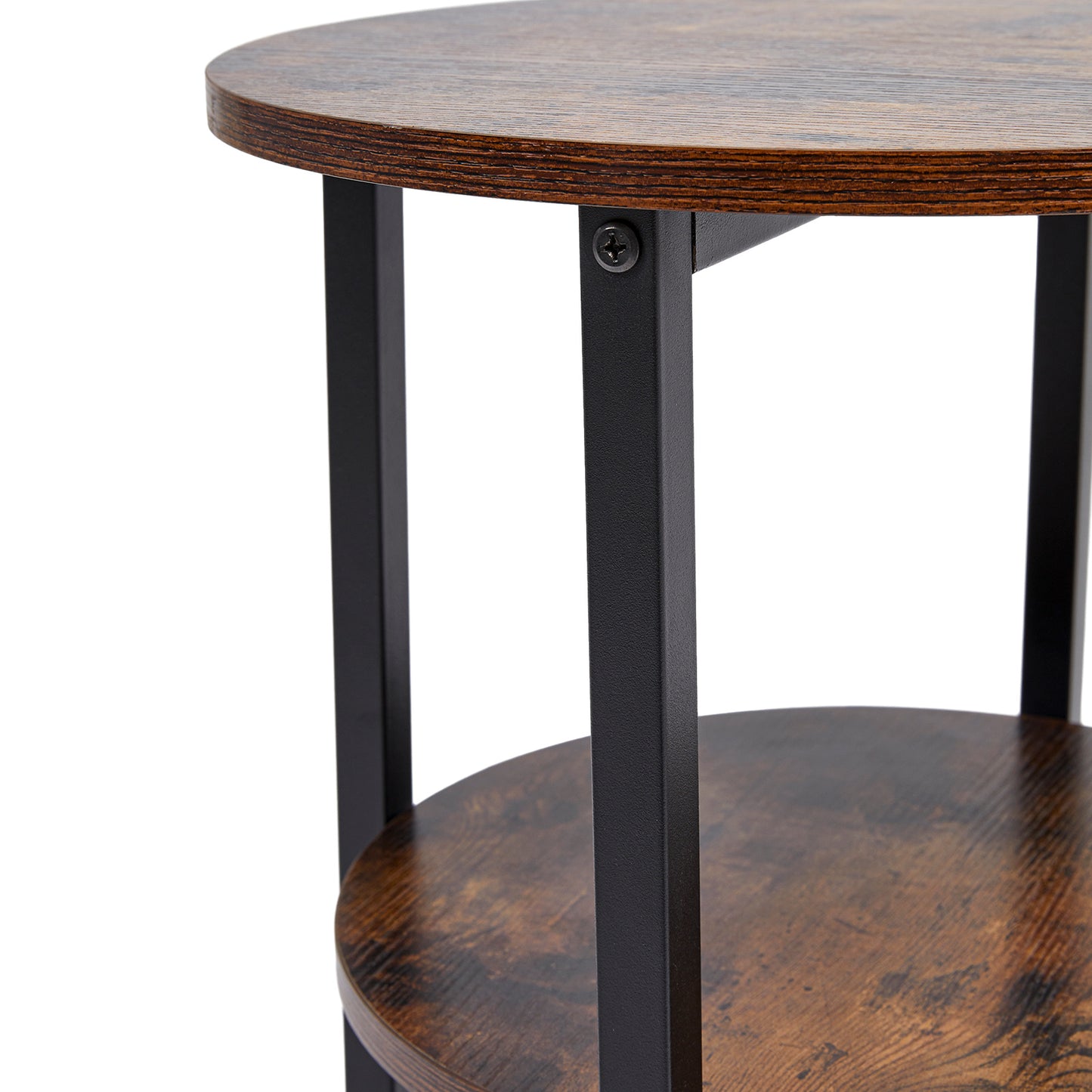 Brown 3 Tier Vintage Wooden Side Table