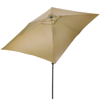 2x3M Large Square Garden Parasol Outdoor Beach Umbrella Patio Sun Shade Crank Tilt No Base, Taupe