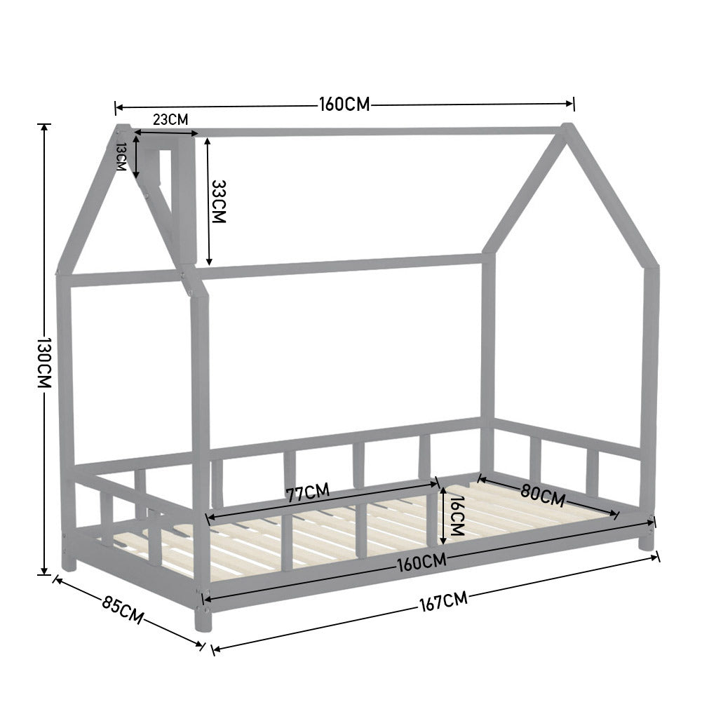 Child's Bed with House Frame Pine Wood