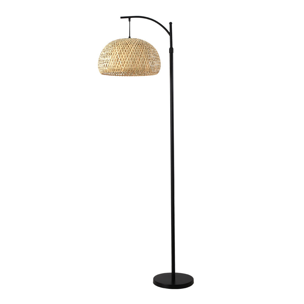 Traditional Woven Rattan Living Room Floor Lamp