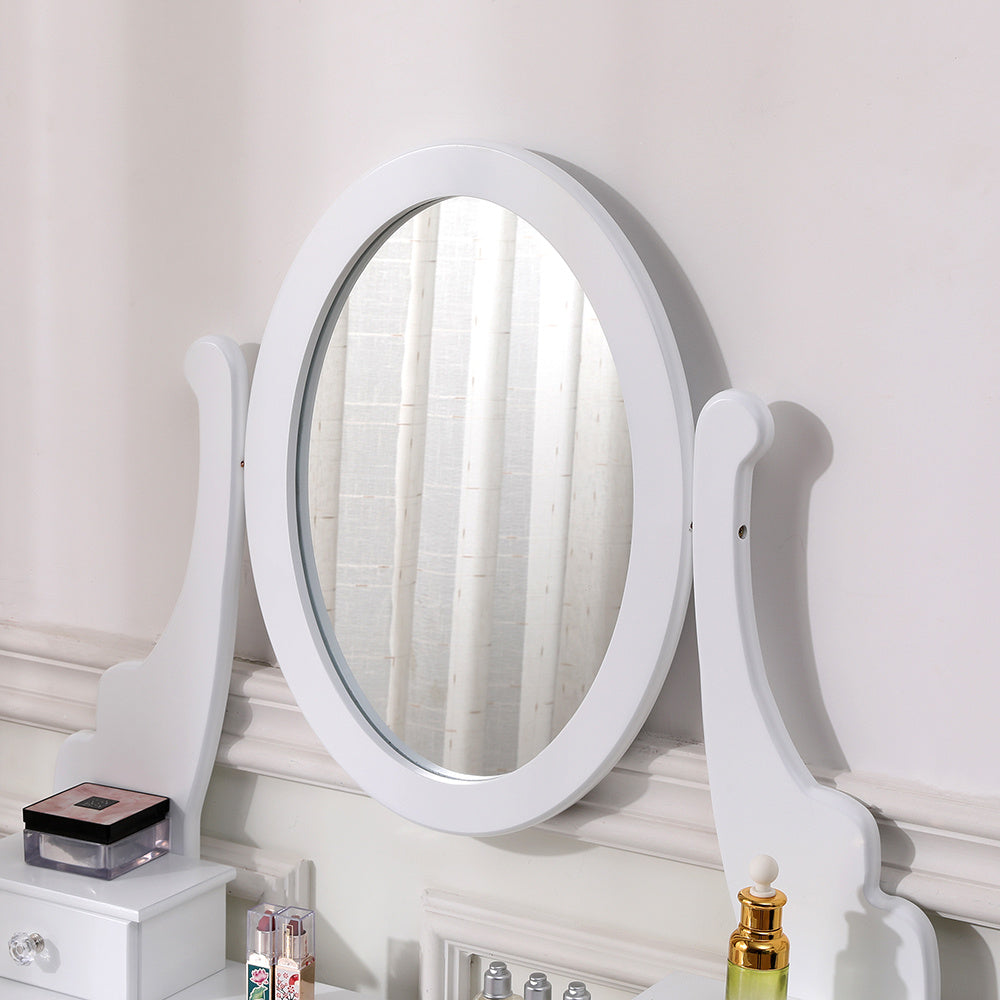 White 75cm Makeup Vanity Desk with Mirror and Stool