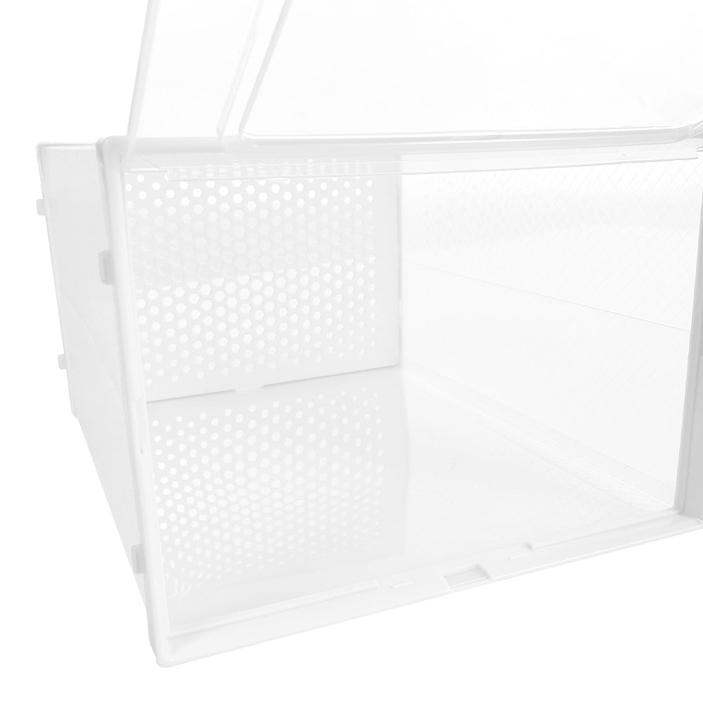 White 33.5cm 12pcs Clear Plastic Shoe Storage Boxes