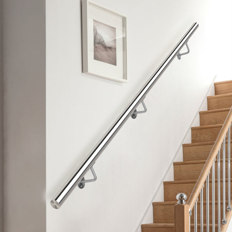 Round Brushed Stainless Steel Bannister Rail Balustrade Stair Handrail, 3.75M